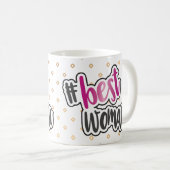 ピンクのクロム効果の最も最高のな女性のマグ コーヒーマグカップ (正面右)