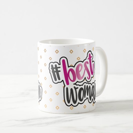 ピンクのクロム効果の最も最高のな女性のマグ コーヒーマグカップ (正面右)