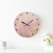 ピンクのクローバー ラージ壁時計 (ホーム)