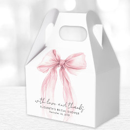 ピンクのクートゥール リボン ウェディング シャワー 感謝 フェイバーボックス