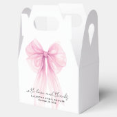 ピンクのクート コケット ボウ ブライダル シャワー サンクス フェイバーボックス (オープン)