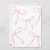 ピンクのクート コケット ボウ 誕生日招待状 招待状 (裏面)