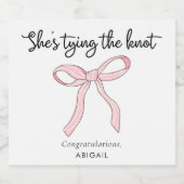 ピンクのクート バウ ブライズシャワー スパークリングワインラベル (シングルラベル)