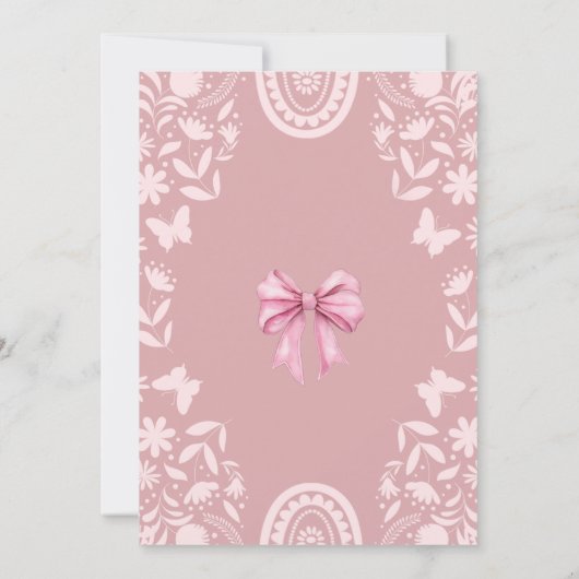 ピンクのクールなタレヴェラ シエリト リンド ファースト フィエスタ 招待状 (裏面)