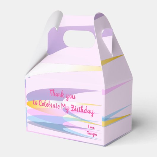 ピンクのクール紙特典ボックス フェイバーボックス (正面サイド)