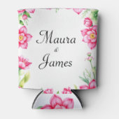 ピンクのクール花 缶クーラー (正面)