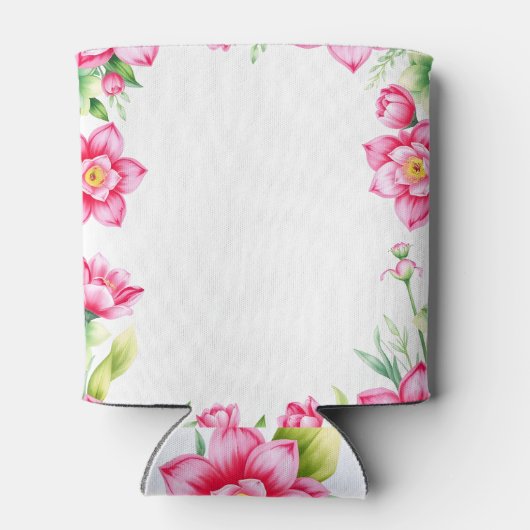 ピンクのクール花 缶クーラー (裏面)