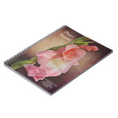 ピンクのグラジオラス花アート祈りの言葉ジャーナル ノートブック (左側)