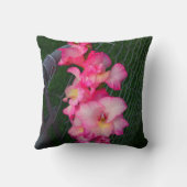 ピンクのグラジオラフラワーピロー クッション (裏面)