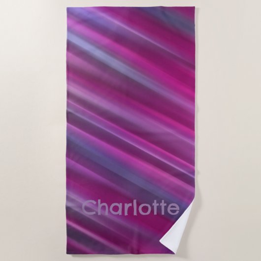 ピンクのグラデグラデーションント ビーチタオル (正面)