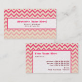 ピンクのグラデーションなジグザグ形の万能名刺 名刺 (正面/裏面)