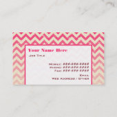 ピンクのグラデーションなジグザグ形の万能名刺 名刺 (裏面)