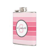 ピンクのグラデーションなモノグラム フラスク (左)