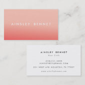 ピンクのグラデーションな水彩画の名刺 名刺 (正面/裏面)