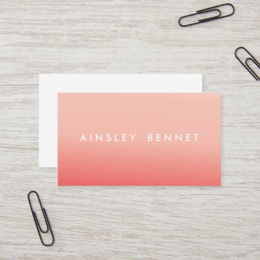 ピンクのグラデーションな水彩画の名刺 名刺 (正面/裏面インサイチュ)