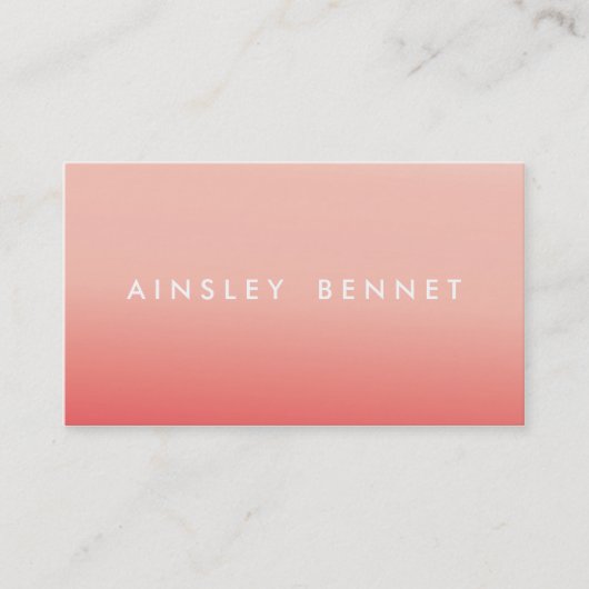 ピンクのグラデーションな水彩画の名刺 名刺 (正面)