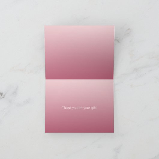 ピンクのグラデーションな金ゴールドの魅力的なエッフェル塔は感謝していしています サンキューカード (内部)