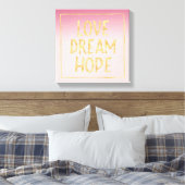 ピンクのグラデーションな金ゴールド愛夢の希望 キャンバスプリント (インサイチュ (寝室))