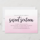 ピンクのグラデーションなSweet sixteenのパーティの招待状 招待状 (正面)