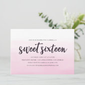 ピンクのグラデーションなSweet sixteenのパーティの招待状 招待状 (スタンド正面)