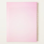 ピンクのグラデーションの名前の追加カスタム年ビジネスロゴ プランナー手帳 (裏面)