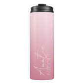ピンクのグラデーションの手書きパーソナライズされたの区別 タンブラー (正面)