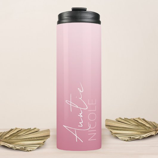 ピンクのグラデーションの手書きパーソナライズされたの区別 タンブラー