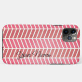ピンクのグラデーションの横波模様のスマホケース Case-Mate iPhoneケース (裏面(横))