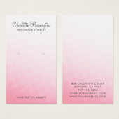 ピンクのグラデーションイヤリングジュエリー表示カード (正面&裏面)