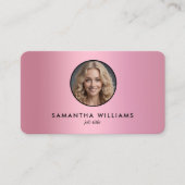 ピンクのグラデーションカスタムのQR写真 名刺 (正面)