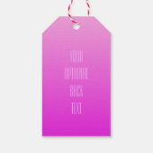 ピンクのグラデーションカスタム文字ギフトラベル ギフトタグ (裏面)
