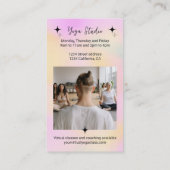 ピンクのグラデーションスターヨガインストラクタースタジオ先生 名刺 (裏面)