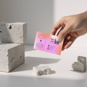 ピンクのグラデーショントレンディー編集可能名刺 名刺