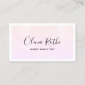 ピンクのグラデーション署名スクリプトプロフェッショナル コーリングカード (正面)