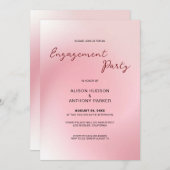 ピンクのグラデーション背景婚約 招待状 (正面/裏面)