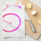 ピンクのグラデーション自転車ベロのキッチンタオル キッチンタオル (四つ折り)