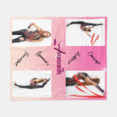 ピンクのグラデーション4フォトコラージュの単語の知恵 フリースブランケット (正面(横))