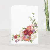 ピンクのグラデーション ホワイトボタン 花 誕生日おめでとう カード (裏面)