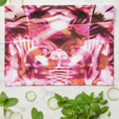 ピンクのグラフィティパターン キッチンタオル (折り畳み)