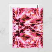 ピンクのグラフィティパターン ポストカード (正面/裏面)