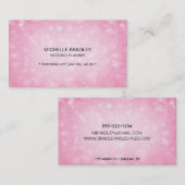 ピンクのグラマー白熱［赤熱］光を放つハートライト玉の輝き 名刺 (正面/裏面)