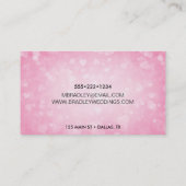 ピンクのグラマー白熱［赤熱］光を放つハートライト玉の輝き 名刺 (裏面)