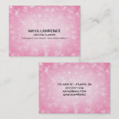 ピンクのグラマー白熱［赤熱］光を放つハートライト玉の輝き 名刺 (正面/裏面)