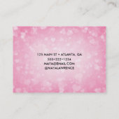 ピンクのグラマー白熱［赤熱］光を放つハートライト玉の輝き 名刺 (裏面)