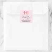 ピンクのグラムボウエレガントとビジネスファンシーありがとう スクエアシール (バッグ)