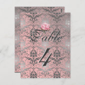 ピンクのグランジダマスクテーブルカード ポストカード (正面/裏面)