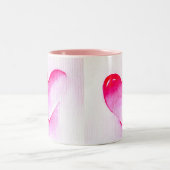 ピンクのグランジハートポップ・アートのは私を愛する ツートーンマグカップ (中央)