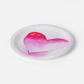 ピンクのグランジハートポップ・アートのは私を愛する ペーパープレート (アングル)