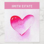 ピンクのグランジハートポップ・アートのは私を愛する ワインラベル (シングルラベル)