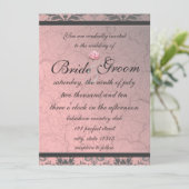 ピンクのグランジーデマスク招待状 招待状 (スタンド正面)